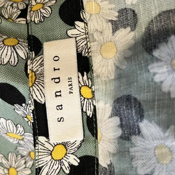 SANDRO NWOT FLORAL POLKA DOT DRESS - Picture 12 of 14